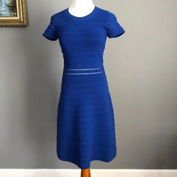MICHAEL Michael Kors | Dresses | Michael Kors Blue Ribbed Stretch Jersey  Dress Size Xs | Poshmark